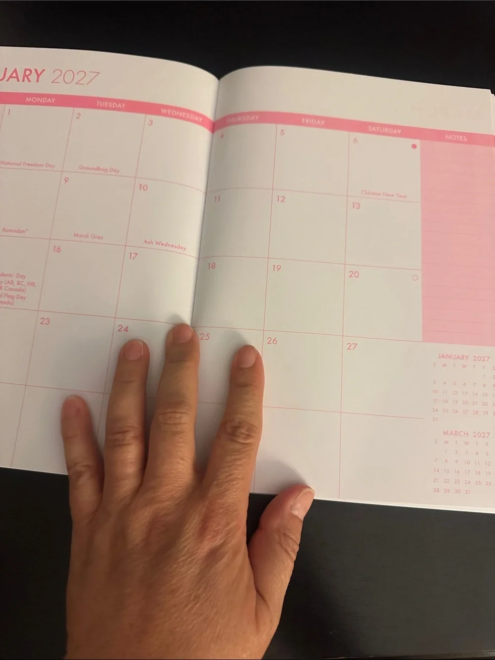 2027-2028 Monthly Planner — Peach Floral Cover